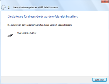 Installation abgeschlossen